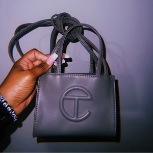 authentic small grey telfar with dust bag